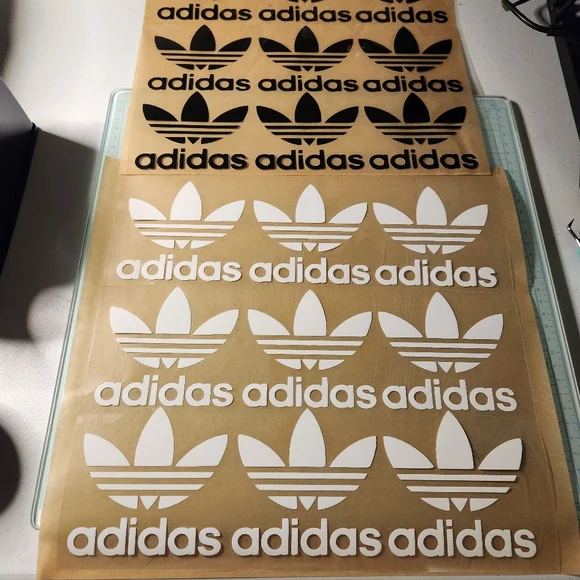 Adidas 18pc iron on vinyl sheet for t-shirt hoodies bags hats shoes & moreTotal: - Picture 1 of 5